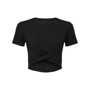 TriDri Womens/Ladies Twisted Crop Top / Black